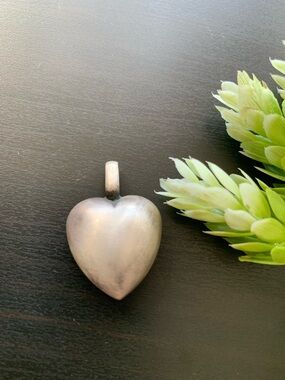 Vintage Sterling Puffy Heart Pendant Upcycled